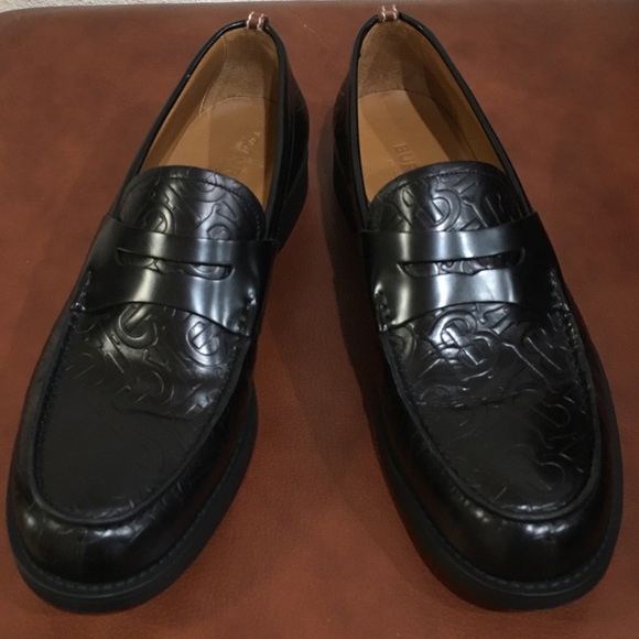 Burberry Shoes | Burberry Mens Emile TB-Logo Leather Penny Loafers | Color: Black | Size: 9 | Armen1969's Closet